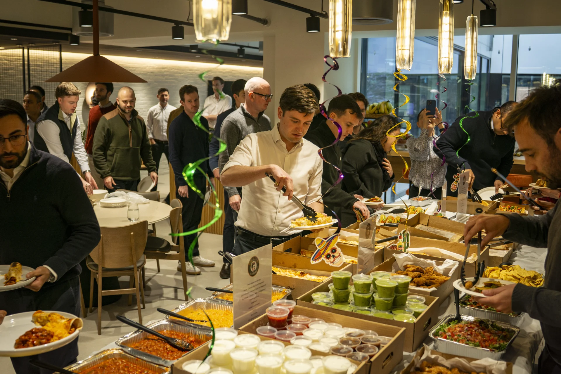 Frida Camden catering — taco station setup at a Camden Town private dining