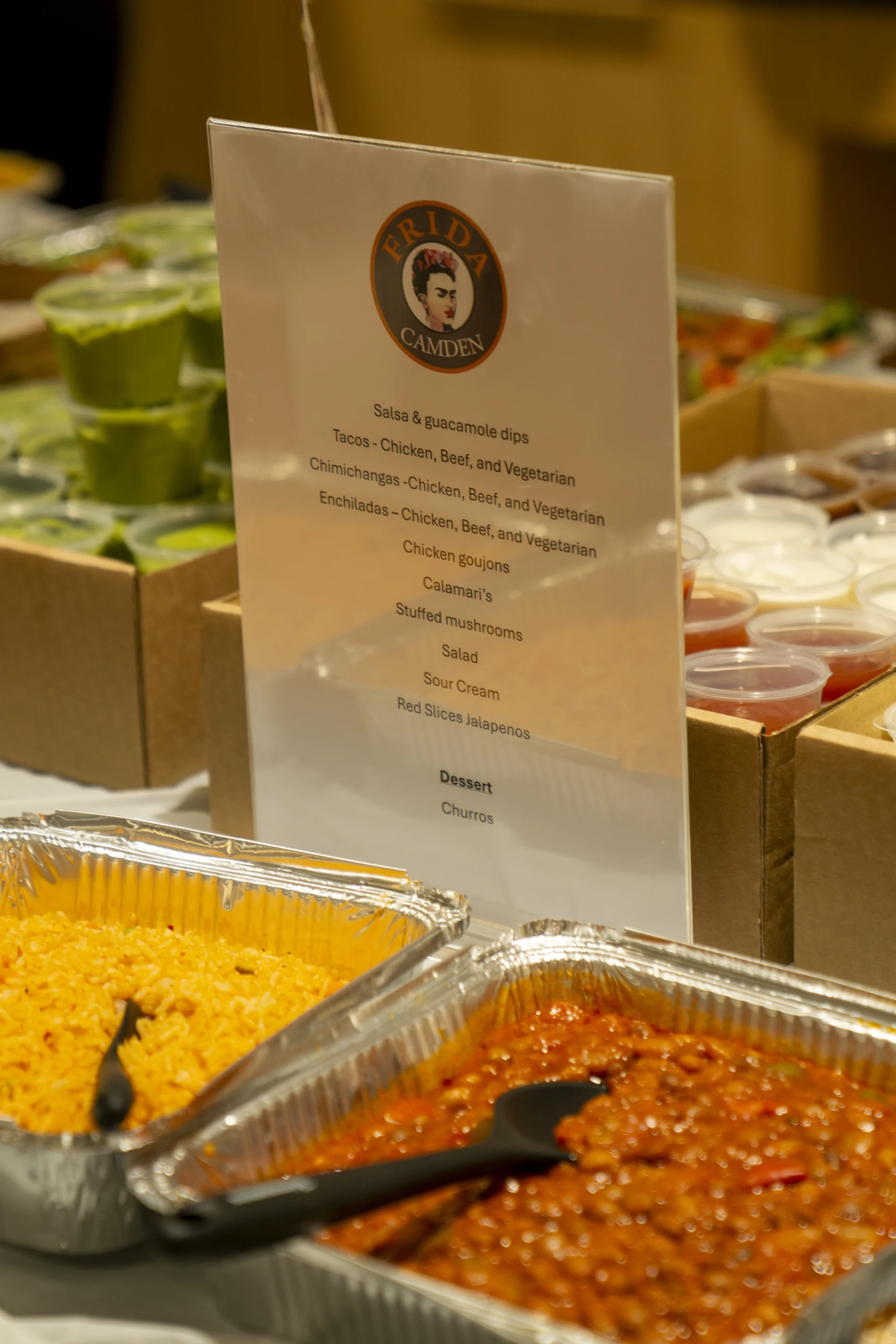 Authentic Mexican food spread at a Frida Camden private party in Camden