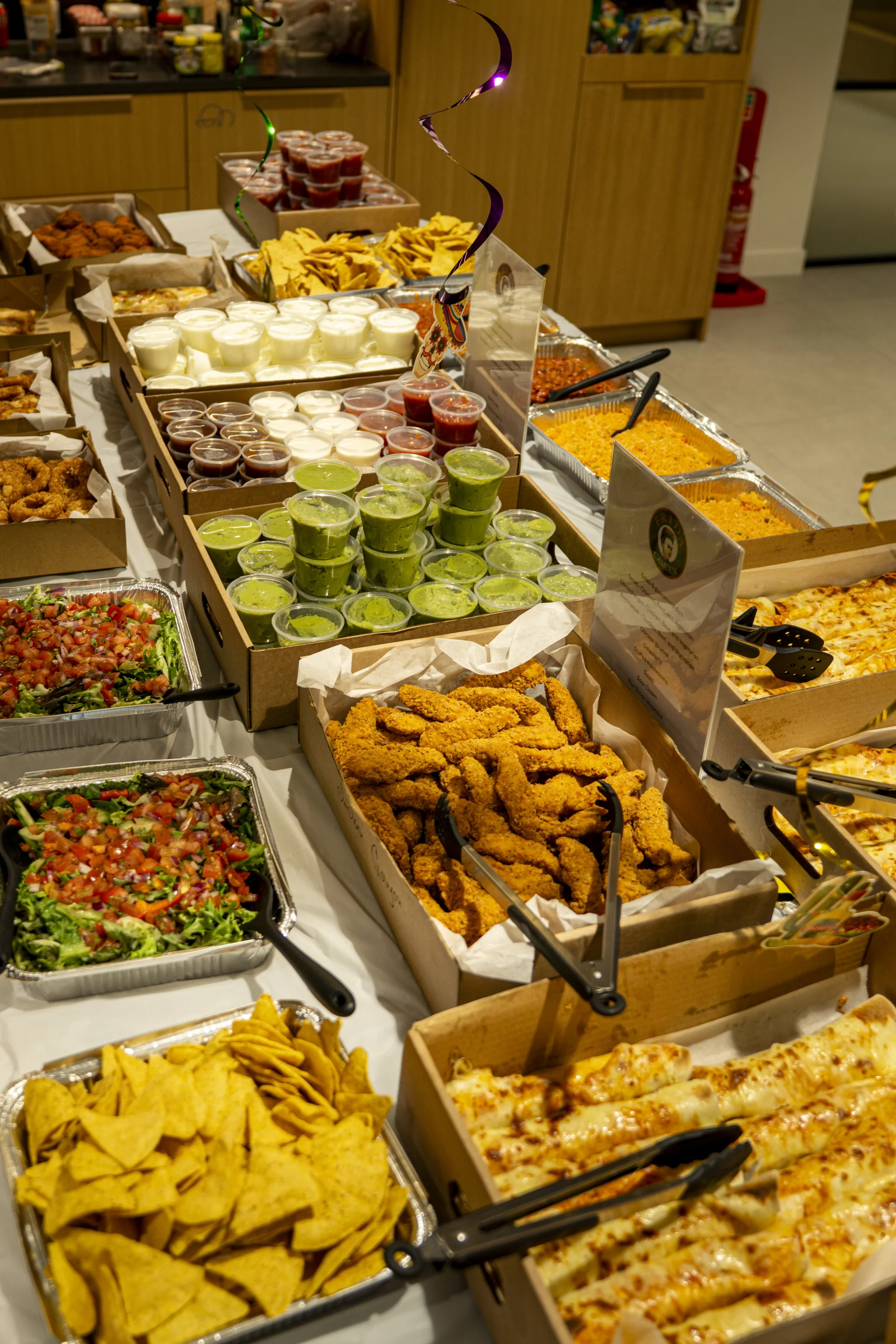 Mexican buffet at Frida Camden — fresh tacos and salsas for off-site catering London