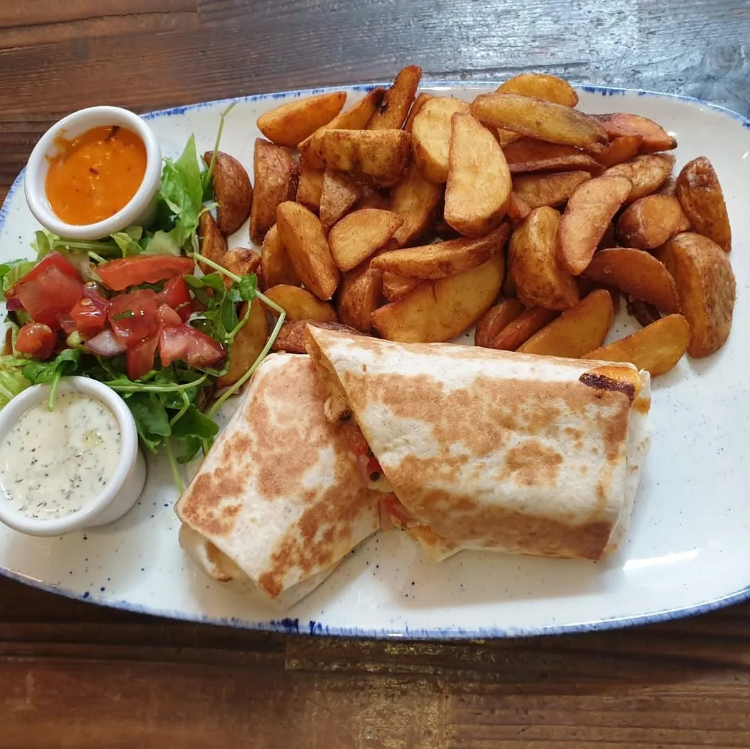 Burrito wedges with guacamole and salsa at Frida Camden — authentic Mexican restaurant Camden High Street London