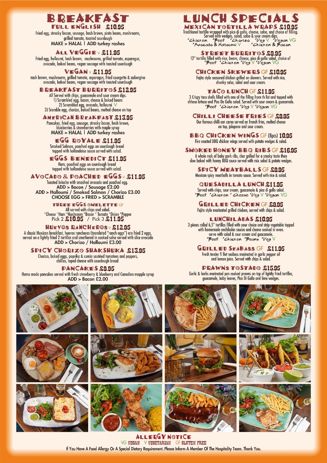 Frida Camden Breakfast & Lunch menu &mdash; Camden Mexican restaurant